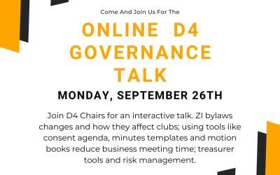 D4 Talks – Governance Sept 26th